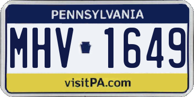 PA license plate MHV1649