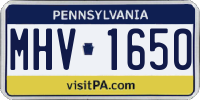 PA license plate MHV1650