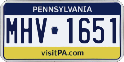 PA license plate MHV1651