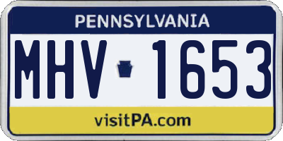PA license plate MHV1653