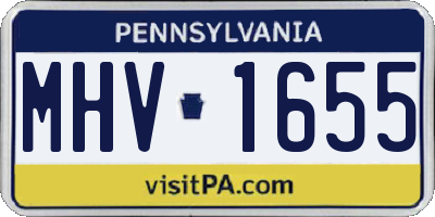 PA license plate MHV1655