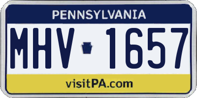 PA license plate MHV1657