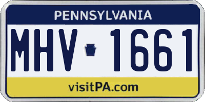 PA license plate MHV1661
