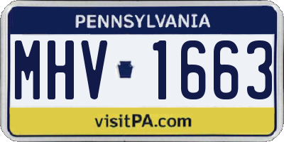 PA license plate MHV1663