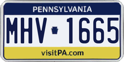 PA license plate MHV1665