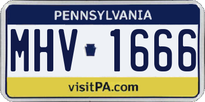 PA license plate MHV1666