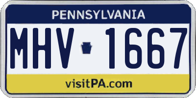 PA license plate MHV1667