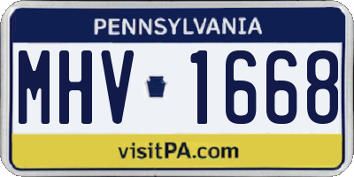PA license plate MHV1668