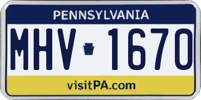 PA license plate MHV1670