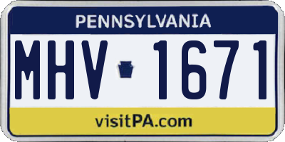 PA license plate MHV1671