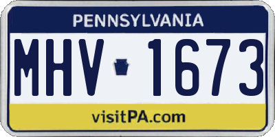 PA license plate MHV1673