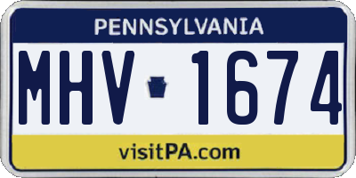 PA license plate MHV1674