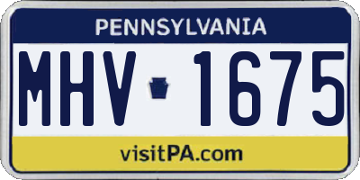 PA license plate MHV1675