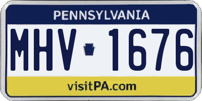 PA license plate MHV1676