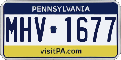 PA license plate MHV1677