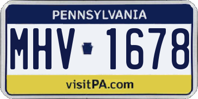 PA license plate MHV1678