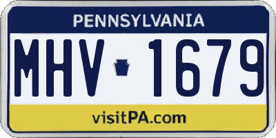 PA license plate MHV1679