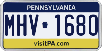PA license plate MHV1680