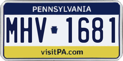 PA license plate MHV1681
