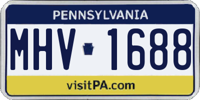 PA license plate MHV1688