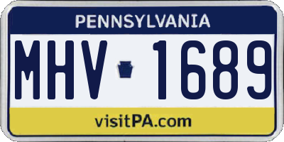 PA license plate MHV1689