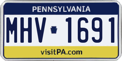 PA license plate MHV1691