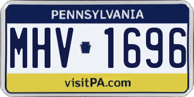 PA license plate MHV1696