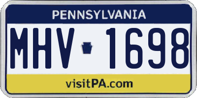 PA license plate MHV1698
