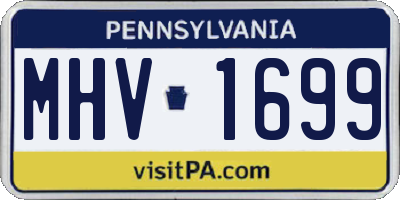 PA license plate MHV1699