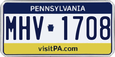 PA license plate MHV1708