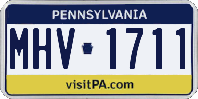 PA license plate MHV1711