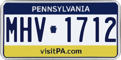 PA license plate MHV1712