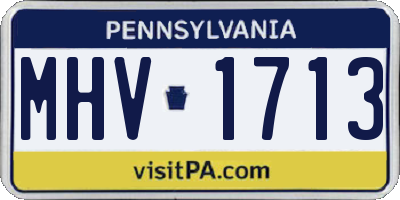 PA license plate MHV1713