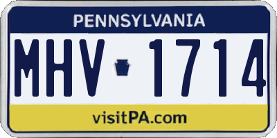 PA license plate MHV1714
