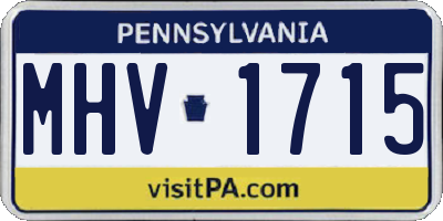 PA license plate MHV1715