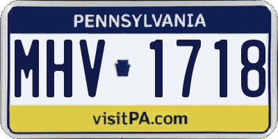 PA license plate MHV1718