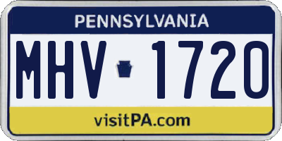 PA license plate MHV1720