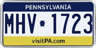 PA license plate MHV1723