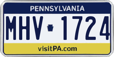 PA license plate MHV1724