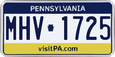 PA license plate MHV1725