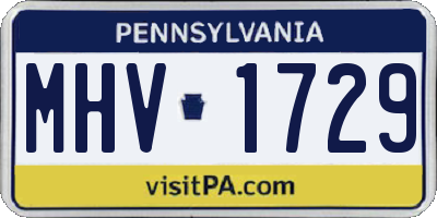 PA license plate MHV1729