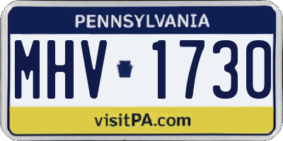 PA license plate MHV1730