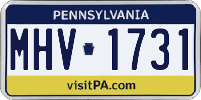 PA license plate MHV1731