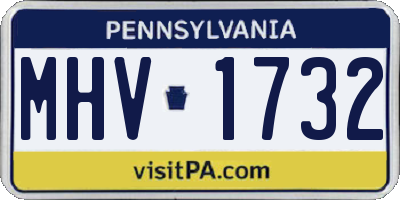 PA license plate MHV1732