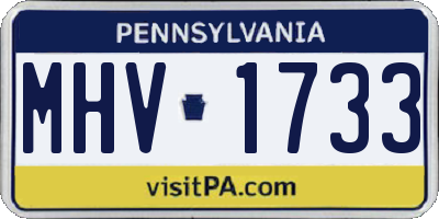 PA license plate MHV1733