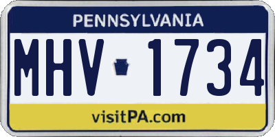 PA license plate MHV1734