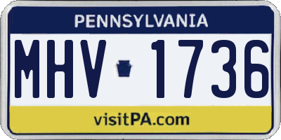 PA license plate MHV1736