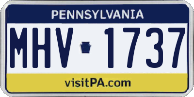 PA license plate MHV1737