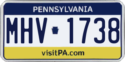 PA license plate MHV1738