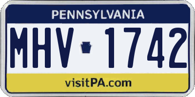 PA license plate MHV1742